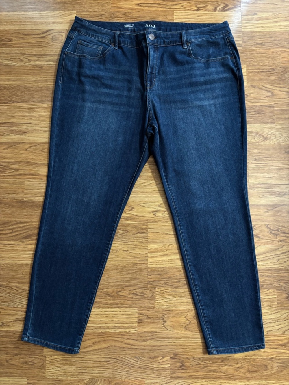 Ana Mid Rise Skinny Jeans Jegging Style Women’s Plus Size 24W Dark Wash Stretch